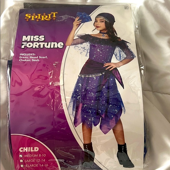 GUC Kids Miss Fortune teller costume. Size M 8-10. Dress,head scarf & choker. - Picture 1 of 5